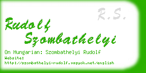 rudolf szombathelyi business card